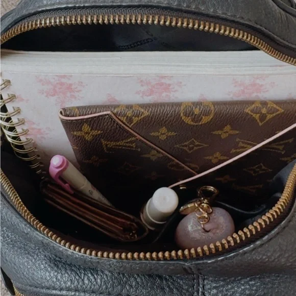 Michael Kors Black Backpack with Gold Studs and Red Bow - Picture 4 of 4